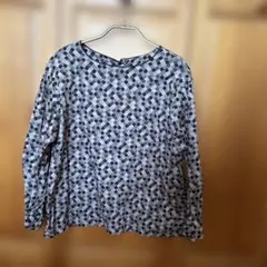 再値下げです！！　ニーム　幾何学模様 長袖シャツ バックボタン付き