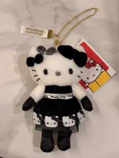 新品　ハローキティ展　モノトーンドレス　ぬいぐるみ　マスコット　京都展限定