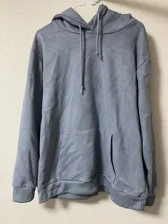 ブルー フード付き スウェットパーカー