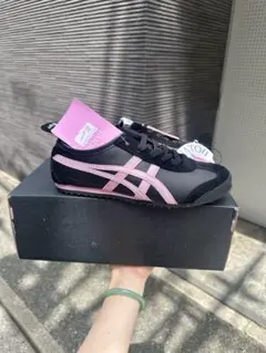 PATOU Onitsuka Tiger スニーカー 黒/ピンク24cm Patou | パトゥ X オニツカタイガー ナッパ Mexico 66 スニーカー