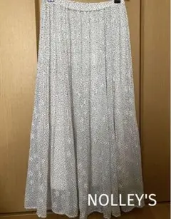 NOLLEY'S ノーリーズ スカート プリーツ 白 ドット ロング 春夏