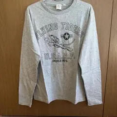 AVIREX FLYING TIGERS 長袖Tシャツ Mサイズ グレー