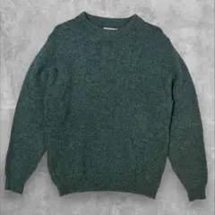 L.L.Bean コットンニット M グリーン USA製 クルーネック 古着