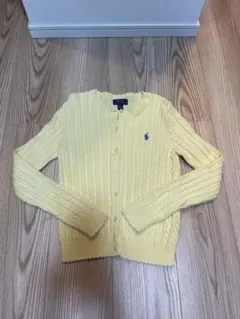 ポロ ラルフローレン ケーブルニットカーディガン XS イエロー　春カラー