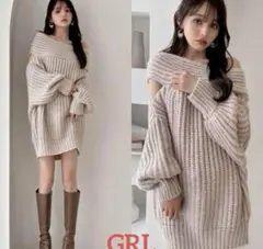 グレイル GRL オフショルダーニットトップス F