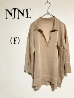 NINE ナイン（F）シャツ/半袖/シースルー/ブラウン/襟/ポケットのサムネイル