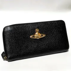 美品✨　ヴィヴィアンウエストウッド　財布　黒　レザー　ラウンドファスナー　金具