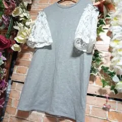 ZARA★チュニックワンピースレース七分袖ストレッチ