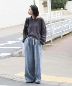 ジャーナルスタンダード　イージーデニムワイドパンツ　36のサムネイル