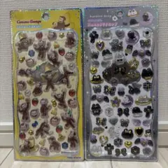 おさるのジョージ プチドロップステッカー ジュエルプチドロップ くろいろドロップ