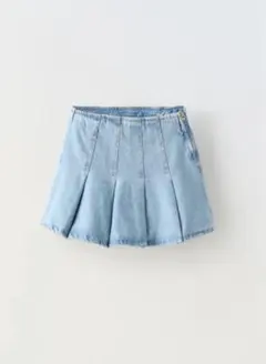 ZARA キッズ デニム ボックスプリーツ スカート 13-14歳 164cm
