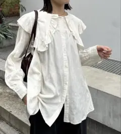 mystic 襟フリルブラウス