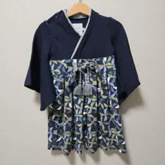 mocmof ネイビー 袴ロンパース 80 着物 袴 節句 ひな祭り