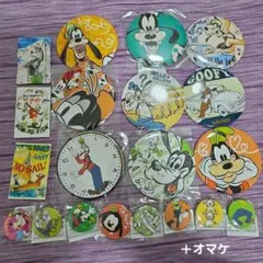 ディズニー グーフィー マックス ロクサーヌ 缶バッジ キーチェーン