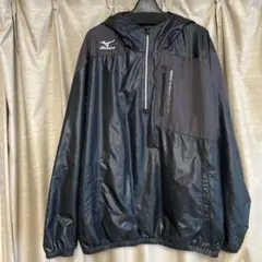 Mizuno ブラック ジャケット フード付き　Oサイズ(XL)