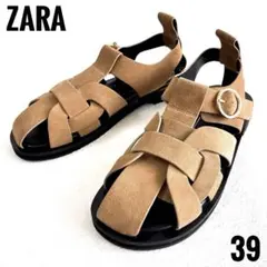 定価1.3万★極美品 ZARA 本革スエード グルカサンダル 39のサムネイル