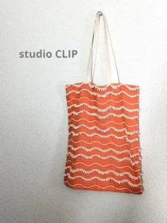 美品◾️studio CLIP◾️ トートバッグ コットン オレンジのサムネイル