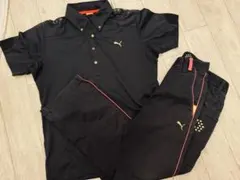 【PUMA ゴルフ】プーマ　ポロシャツ&スラックス　セットアップ　　 黒