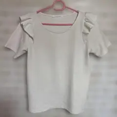 LOWRYS FARM フリル付きホワイトTシャツ