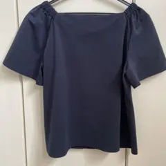 NATURAL BEAUTY BASIC 半袖ブラウス ネイビー Sのサムネイル
