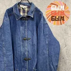 レアデザインEURO古着◆デニムファイアーマンジャケット ブルー メンズ3XL