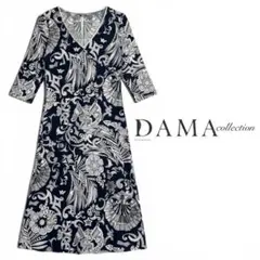 美品♡ ダーマコレクション 美シルエット♡ 総柄 カットソー ロング ワンピースのサムネイル