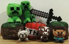 マインクラフト　ぬいぐるみ　ネザライトの剣セット