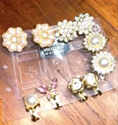 パールとクリスタルのイヤリングセット