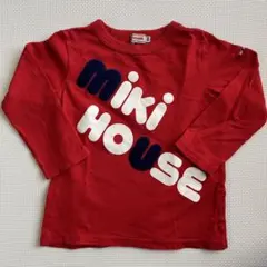 最終お値下げ⭐️ミキハウス 長袖 ロゴTシャツ 赤 100cm