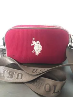 U.S POLO ASSN. コーデュロイ 赤 ショルダーバッグ