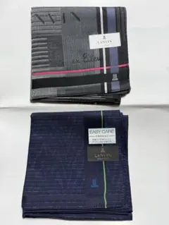 【未使用品　値下げ】LANVIN チェック柄ハンカチ 2枚セット