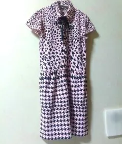 le coq sporti ルコックゴルフ 半袖 ワンピース 総柄 ピンク系 M