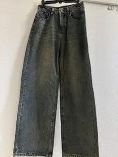SHAGGIE ストーン付きヴィンテージルーズデニムパンツ Sサイズ