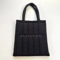 gelato pique ジェラピケ キルティングトートバッグ ブラック　黒