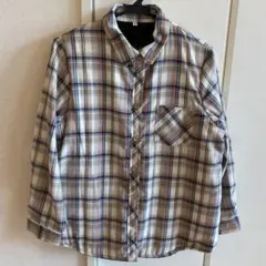 中綿入り裏起毛チェック長袖シャツ