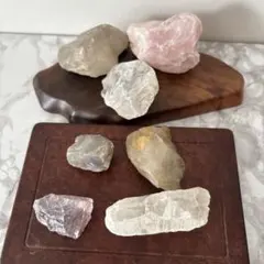 天然石セット 7個 ローズクォーツ フローライト 鑑賞石 自然石 天然石