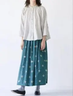 美品　Sunny clouds 色絵花文スカート〈レディース〉 3Lフェリシモ