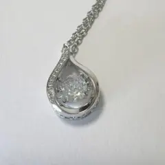 ダンシングストーン ネックレス 一粒 ジルコニア シルバー 華奢