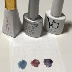 【最終値下げ】SHEIN ジェルネイル 3本セット まとめ売り 水色 ピンク 紫