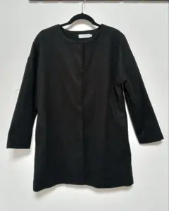 ノーカラー ハーフコート