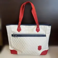THE SHOP TKキルティング　トートバッグ ホワイト/レッド/ネイビー