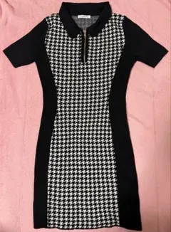 Lip service シェーディングラインハーフZIPワンピース ブラック