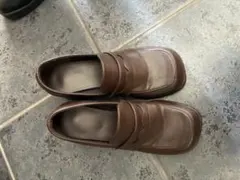 ブラウン ローファー フラットヒール