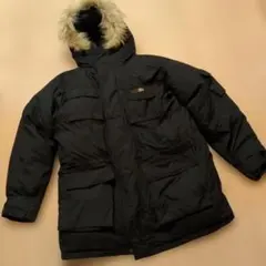『AIGLE エーグル』リアルファー付きフードダウンセミロングコートメンズL