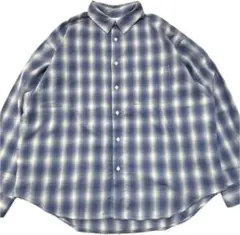 CIAOPANIC オンブレチェックシャツ ブルー Lサイズ　薄手シャツ