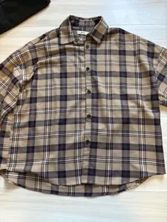 【WEGO】オーバーサイズ チェックシャツ ビッグシルエット ブラウン系