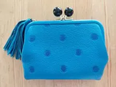ペルケ perche がま口 長財布 ブルードット - メルカリ