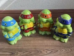 激レア ４体セット ミュータントタートルズ 陶器製　貯金箱 忍者タートルズ