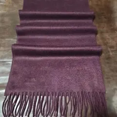 カシミア100% 】 シャネル マフラー 大判 フリンジ ブラック ロゴ刺繍