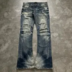 00s jackrose destroyed flare denim swag